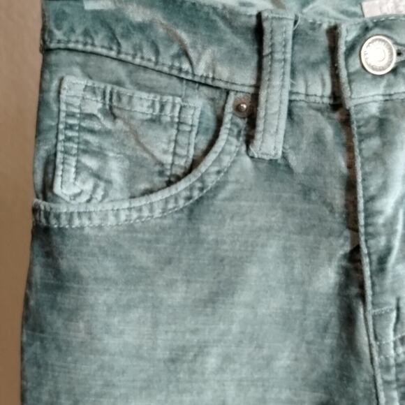 Lucky Brand Crushed Pastel Green Velvet Ava Skinny Jean Pants 0/24 Rare Find - Picture 3 of 16